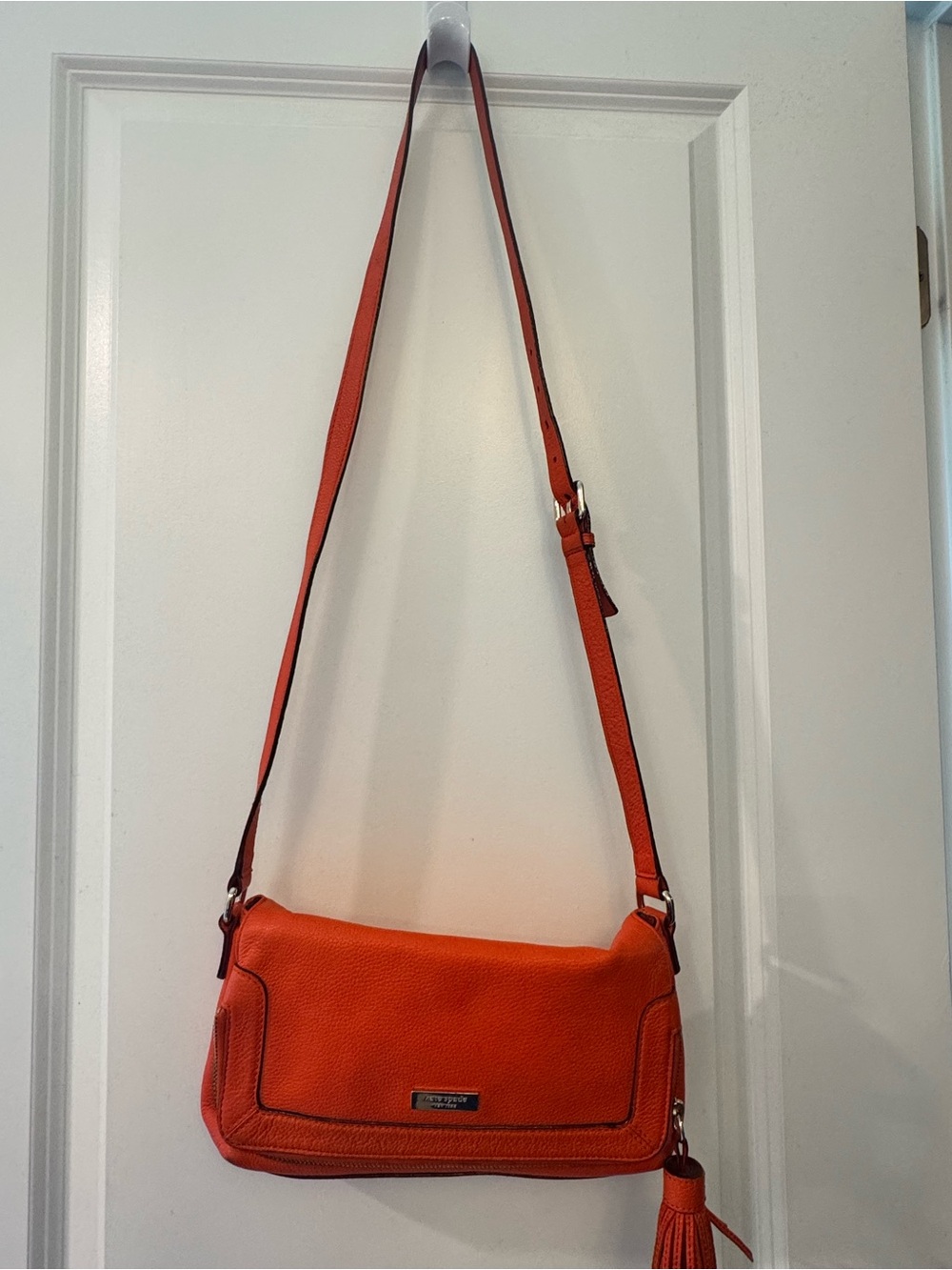 kate spade Orange Leather Shoulder Bag with Tassel